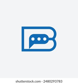 Modern Letter B Chat Logo Icon Vector