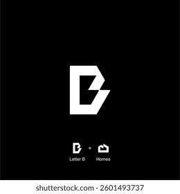 modern Letter B house or home B logo concept vector icon
