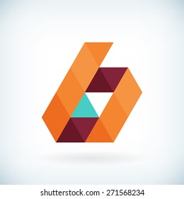 Modern letter B icon flat design element template. isolated.