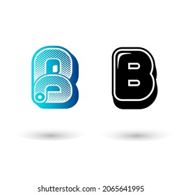 Modern Letter B Icon Illustration