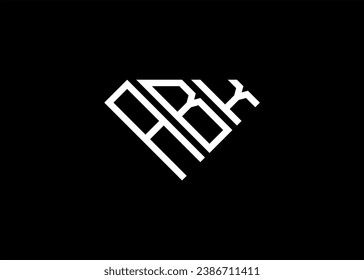 Modern letter A B K diamond shape logo And initial monogram A B K letter logo vector template