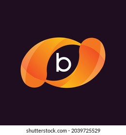 Diseño del logotipo de la letra B moderna. Conjunto alfabético gradiente amarillo