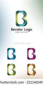 Diseño del logotipo de la letra B moderna. Carta en color 3D Un logotipo puede utilizarse para su empresa