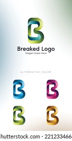 Diseño del logotipo de la letra B moderna. Carta en color 3D Un logotipo puede utilizarse para su empresa