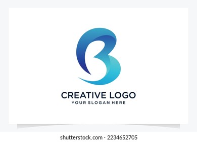 Modern letter b logo design template in gradient colors