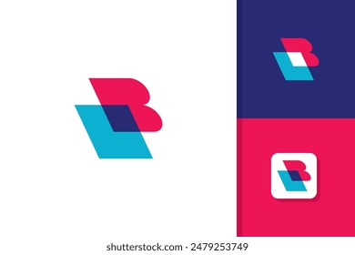Plantilla moderna del Vector del diseño del logotipo de la letra b