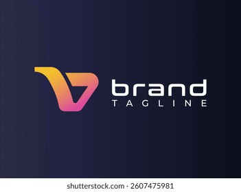 Modern letter B logo design, digital and technology business logo template