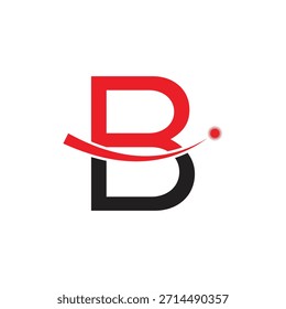 Concepto moderno de diseño de logotipo de letra B con Swoosh dinámico y Starburst | Ilustración vectorial Abstractas inicial B de iconos de negocios Corporativas