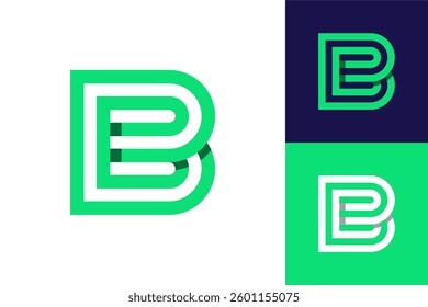 Modern Letter B Logo with Double Line Style