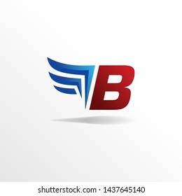 Modern Letter B Logo , Icon , Symbol Design Concept wit Creative Wing / Wings