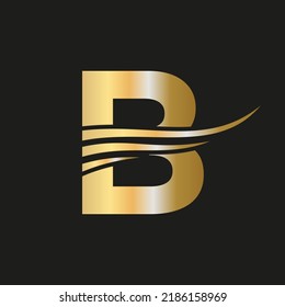 Modernes Letter B, B Logo Monogram Logotype Vektorvorlage kombiniert mit Luxus, Mode Business und Firmenidentität