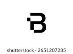 Modern Letter B Monogram Logo Design with Digital Pixel Effect in Minimal Geometric Black Style
