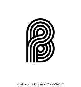 modern letter B monogram vector logo design