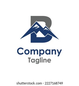 modern letter b mountain logo design and easy to remember