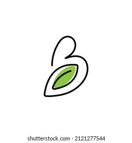 Modern Letter B Nature Logo design. Vector art Illustration