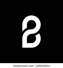 Modern letter B with overlapping line vector logo design