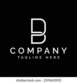 Modern letter B with overlapping line vector logo design