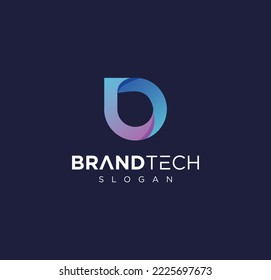Moderna tecnología de diseño de logotipo de tecnología de carta B ilustración de plantilla digital