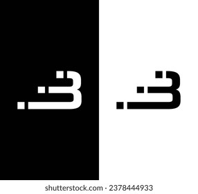 Modern Letter B Technology Logo Design. Black and White Logo. Usable for Business Logos. Flat Vector Logo Design Template