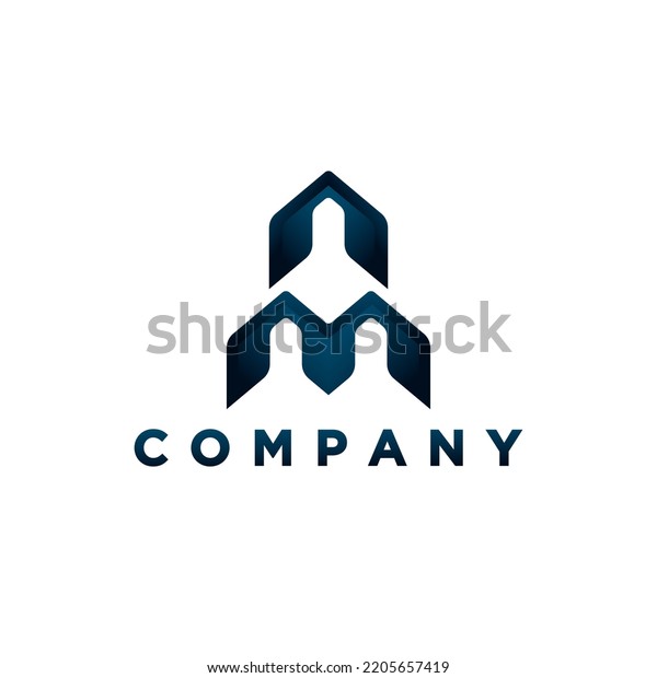 Modern Letter Building Logo Illustration Design Stock Vector (Royalty ...