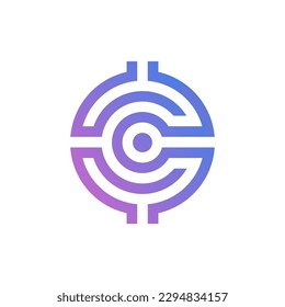 MODERN LETTER C FOR BITCOIN LOGO DESIGN
