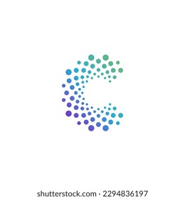 MODERN LETTER C WITH DOT SHAPE DESIGN