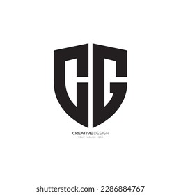 Modern letter C G with security shield monogram logo