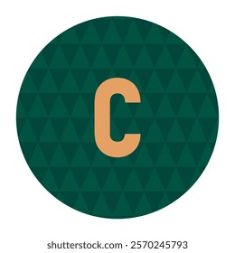 Modern letter c with a geometric dark green triangle pattern, perfect for elegant branding and professional logo designs.