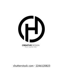 Modern letter C H D circle shape monogram logo
