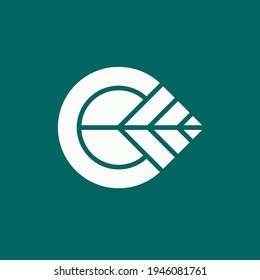 modern letter C leaf technology logo. editable and easy to custom