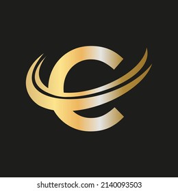 Vector de diseño de logotipo C de letra moderna. Diseño del logotipo de la letra inicial C con diseño creativo, minimalista y moderno