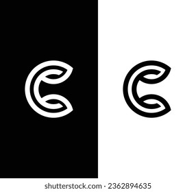 Modern Letter C Logo Design. Black and White Logo. Usable for Business Logos. Flat Vector Logo Design Template