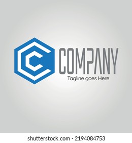 Modern letter C logo for technology or construction company