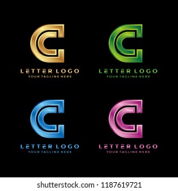 modern letter C luxury with diferrent color
