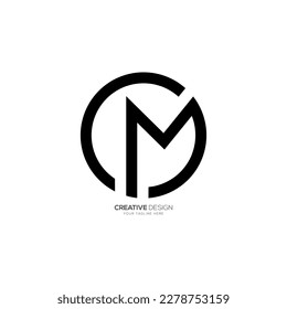 Modern letter C M rounded shape monogram unique logo