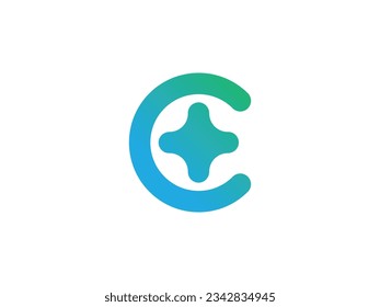 modern letter C medical circle logo design