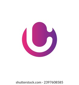 modern letter C negative space logo design