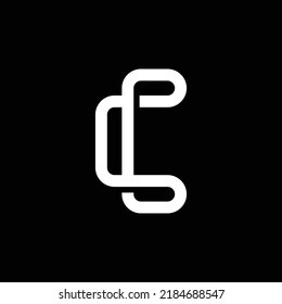 Modern letter C with overlapping line vector logo design