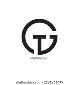 Modern letter c t g rounded shapes line art unique logo