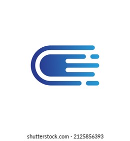 diseño de logotipo rápido de la tecnología de letra C moderna