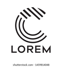 Modern letter c typography logo
