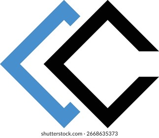Letra moderna CC logo Vector