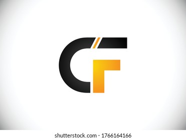 Initial Monogram Letter C F Logo Design Vectorvorlage. C F-Buchstaben-Logo-Design