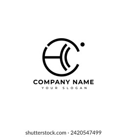 Plantilla de diseño del vector del logotipo Ch de carta moderna