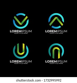 modern letter circle logo design set