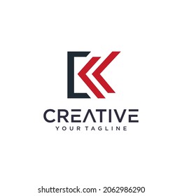 modern letter ck logo template