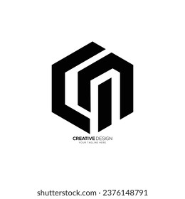 Modern letter Cm hexagon shape monogram polygon initial logo unique ideas