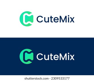 Modern letter CM mix logo design vector template svg