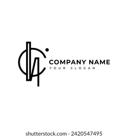 Modern Letter Cn logo vector design template