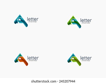 Modern A letter company logo, clean design. Abstract shape made of color overlapping wave pieces